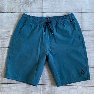 Volcom Boys Blue Shorts Lightweight Elastic Waist